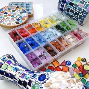 儿童手工diy水晶马赛克贴片，材料包创意(包创意，)装饰粘贴玩具450颗粒幼儿园