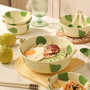 陶瓷碗盘子菜盘家用时尚面碗米饭碗5寸加厚造型好看的盘子大汤碗