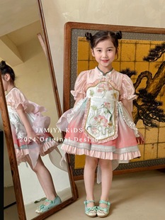 女童洛丽塔公主裙夏季儿童生日表演裙子女孩中国风汉服连衣裙
