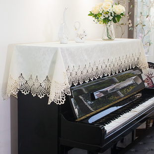 高档欧式布艺钢琴罩现代简约钢琴巾，半罩桌布垫电子琴防尘全罩盖布