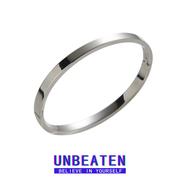 UNBEATEN椭圆简约光面手镯素圈高级感小众设计情侣手环钛钢不掉色