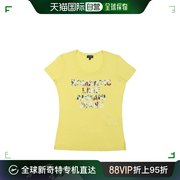 香港直邮Emporio Armani阿玛尼女士T恤字母印花黄色无袖内搭