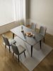 意式岩板餐桌家用小户型，现代简约长方形，吃饭桌子大理石餐桌椅组合