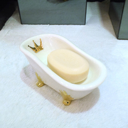 欧式陶瓷肥皂盒沥水创意卫生间酒店餐厅高档肥皂瓷皂托皂碟香皂盒