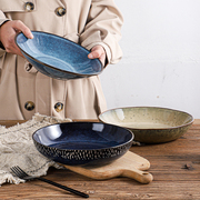 陶瓷ins风汤盘子家用果盘，艺术复古菜盘大菜碗北欧深盘微波炉餐具