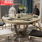 不锈钢圆桌现代简约大理石餐台酒店小户型家用圆餐桌椅子组合