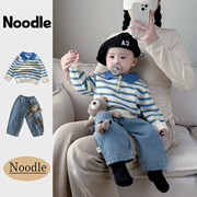 韩版男童毛衣春季男童针织，上衣宝宝长袖套头衫婴童翻领打底衫