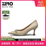 zro零度女鞋正装尖头单鞋，女夏季细跟鞋，女式时尚舒适百搭皮鞋通勤
