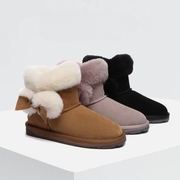 澳洲everau羊皮毛一体雪地靴女冬季韩版加厚短靴保暖中长筒棉靴