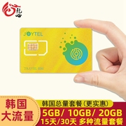 韩国电话卡5G/4G手机流量上网卡15/30天10/20GB旅游sim卡可充值