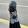 韩国女童背心上衣2023女宝宝棉布，吊带衫中小童，可爱娃娃衫无袖体恤