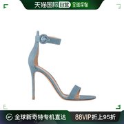 美国直邮gianvitorossi女士凉鞋编织牛仔高跟鞋