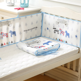 婴儿床床围夏季透气网3D透气夏季宝宝婴儿床上用品拼接床围防撞
