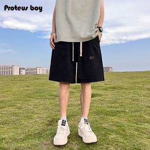 ProteusBoy短裤男夏季男生户外运动直筒宽松休闲五分中裤子潮