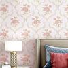 欧式田园小花墙纸立体浮雕客厅卧室粉色，家用刷胶非自粘无纺布壁纸