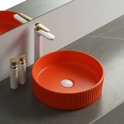 北欧台上盆黑绿橙色台面洗手盆，单盆创意洗手盘，陶瓷洗脸盆家用台盆
