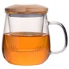 钱金晶 加厚玻璃杯三件套耐热茶水分离泡茶杯水杯家用个人专用杯