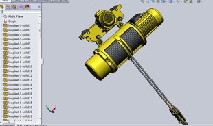 单轨电动葫芦3D图纸 SolidWorks设计 单个SLDPRT文件