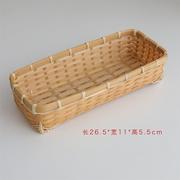 手艺人手作竹制品竹编器皿长形收纳筐，餐具筷子茶叶包小物(包小物)收纳盒