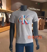 CK Jeans24夏季男女情侣性休闲纯棉印花透气圆领打底短袖T恤