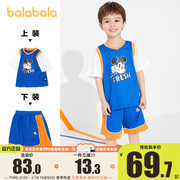 米奇IP巴拉巴拉男童运动套装小童宝宝篮球服儿童训练服2024夏装潮