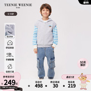 TeenieWeenie Kids小熊童装24春季男童连帽拉链针织背心外套