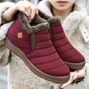 老北京布鞋冬季老人女棉鞋保暖加绒软底中老年妈妈棉靴防滑女短靴