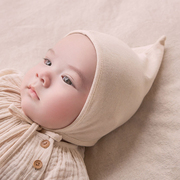 M629韩国0-3-12个月新生宝宝满月护耳胎帽婴幼儿童有机棉帽子