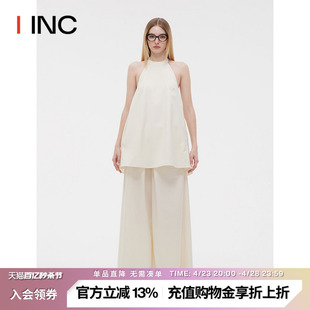 odtd设计师品牌iinc24ss白色羊毛，垂顺自由感阔腿西裤下装女