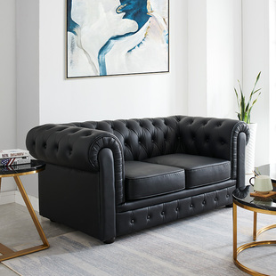 轻奢欧式美式皮艺沙发客厅组合双人三人小户O型沙发现代高端家具