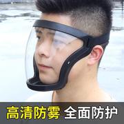 防护面罩透明全脸头罩高透明(高透明)防尘打农药，粉尘防毒防雾面具防护罩