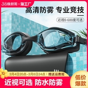 泳镜防水防雾高清近视度数男女专业游泳眼镜潜水装备儿童泳帽套装