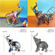 树脂工艺品炫彩大象涂鸦小象摆件创意艺术家居装饰摆设欧式家饰品