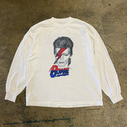 David Bowie大卫鲍威人像美潮高街痞帅chic嘻哈长袖男女氛围感T恤