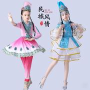 儿童新疆舞蹈演出服饰维吾族纱裙回族舞蹈服维族幼儿女童服装