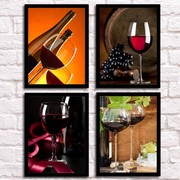 葡萄酒酒庄装饰画红酒会所酒窖木桶海报挂画酒吧壁画餐厅背景墙画