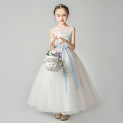 儿童晚礼服公主裙女童蓬蓬模特走秀钢琴演出服高端小孩花童长婚纱