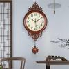 新中式实木挂钟客厅家用时尚大气，创意复古时钟挂墙挂表中国风