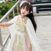 儿童写真希腊女神cos服装女童白色超仙长裙小女孩异域风炸街套装