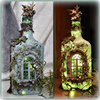 哥特神秘夜光幽灵古堡森林发光元素洋酒瓶摆件花园装饰树脂工艺品