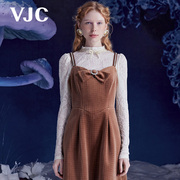 vjc威杰思秋冬女装，长袖蕾丝小立领，打底衫法式百搭上衣