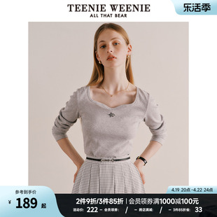 TeenieWeenie小熊长袖T恤打底衫韩版时尚修身基础款女