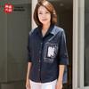 韩国夏季年轻妈妈装衬衣衬衫宽松翻领中年女装七分袖洋气BL306021
