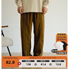 BDCT秋季垂感竖条纹 灯芯绒男裤子纯色宽松基础休闲直筒长裤