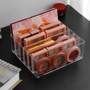 眼影盘收纳盒腮红口红透明化妆盒，粉饼彩妆桌面，整理抽屉分隔置物架