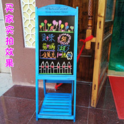 实木家用小黑板花架复古写字板木质儿童店铺移动支架式荧光广告牌