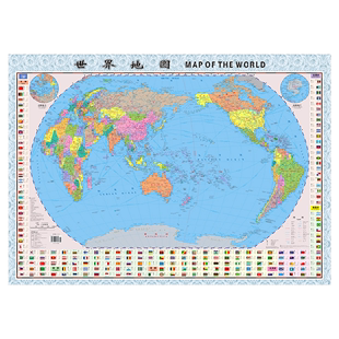 2024正版世界地图中英文对照正版高清中国地图纸质版折叠贴图高清整张常用简装图新版袋装折叠图办公贴图学生学习参考