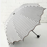 阳伞两用黑白条纹简约超轻小清新太阳伞防遮紫外线晒雨伞男