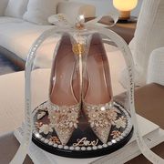 接亲游戏道具套圈婚鞋盒子带锁堵门小游戏藏婚鞋神器水晶鞋盒结婚