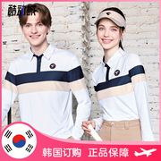 2024春夏vitro韩国羽毛球，服上装男女款拼色翻领，速干运动长袖t恤